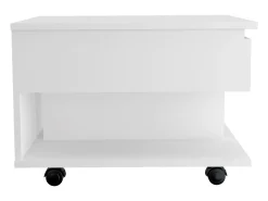Mesa de Centro Elevable Luanda, con ruedas , 38.86 cm X 54.86 cm X 49.78 cm , Blanco