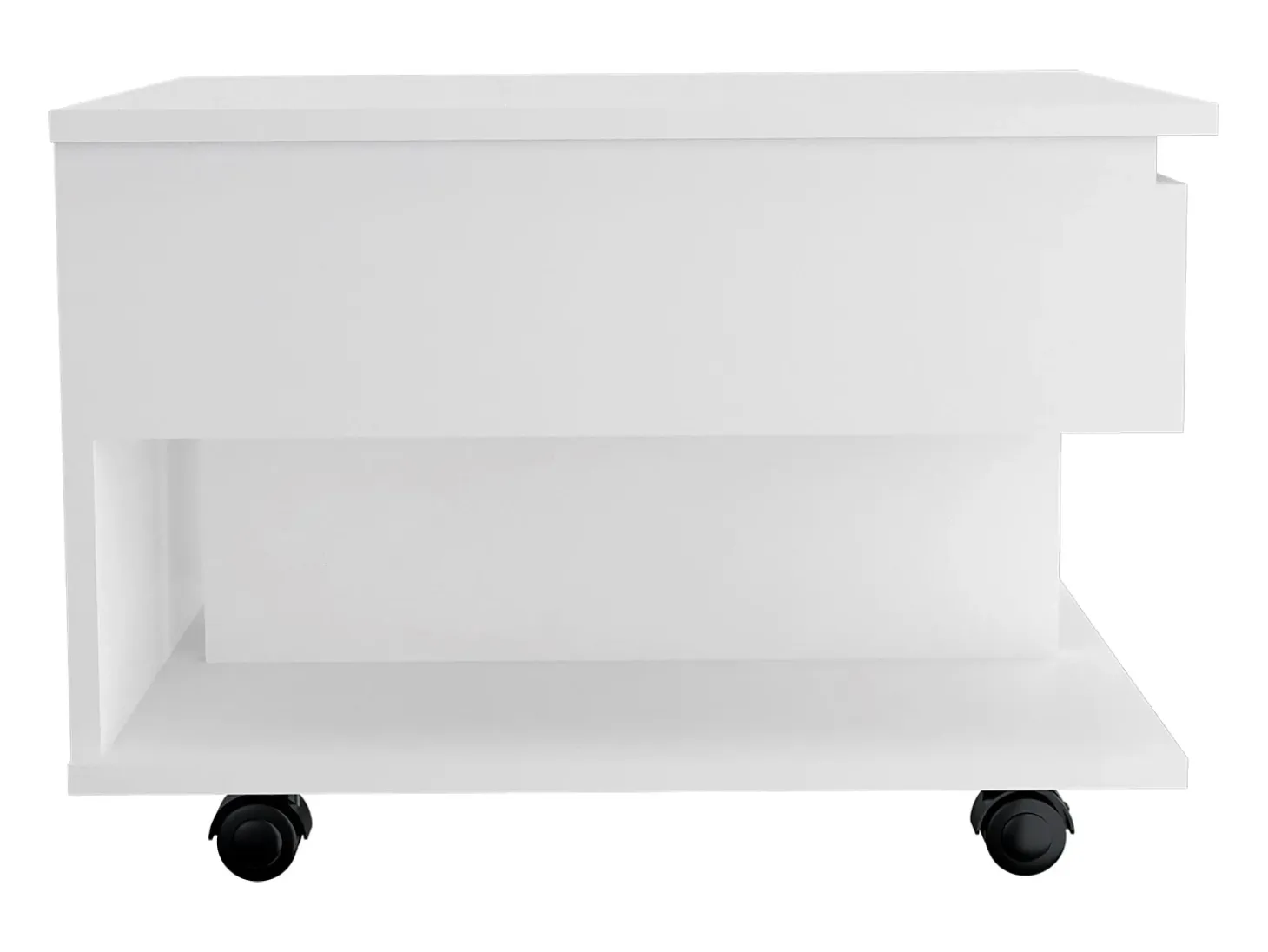 Mesa de Centro Elevable Luanda, con ruedas , 38.86 cm X 54.86 cm X 49.78 cm , Blanco