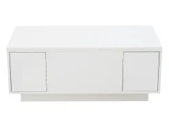 Mesa de centro elevable multifuncional con almacenamiento oculto, blanco puro, estructura de MDF
