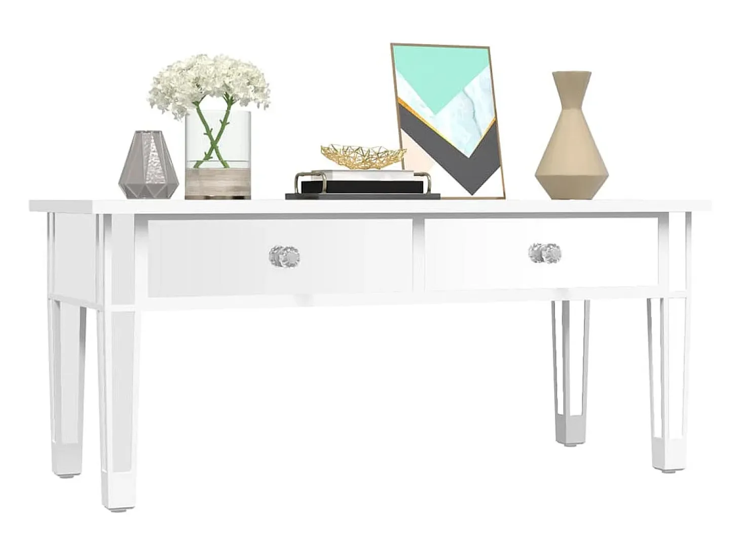 Mesa de centro especular madera tecnológica vidrio 106x45x45 cm