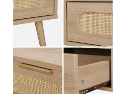 Mesa de centro estilo escandinavo, 1 cajón natural