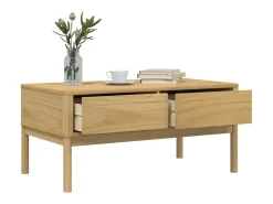Mesa de centro FLORO madera de pino marrón cera 99x55,5x45 cm