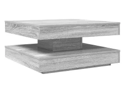 Mesa de centro giratoria 360 grados gris Sonoma 70x70x34,5 cm