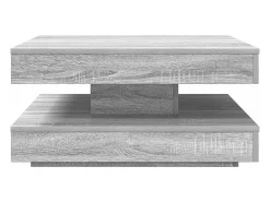 Mesa de centro giratoria 360 grados gris Sonoma 70x70x34,5 cm