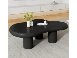 Mesa de centro irregular en forma de nube - 97 x 67 x 32 cm - superficie lacada - MDF - negro