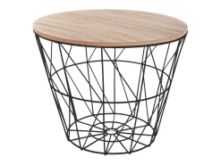 Mesa de centro Kumi negro/natural 30,5x38x38 cm