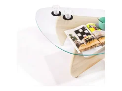 Mesa de centro Leyna forma irregular roble 40x110x70 cm Adec
