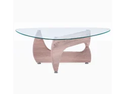 Mesa de centro Leyna forma irregular roble 40x110x70 cm Adec