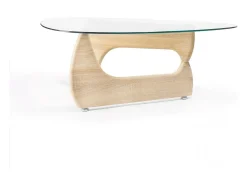 Mesa de centro Leyna forma irregular roble 40x110x70 cm Adec