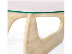 Mesa de centro Leyna forma irregular roble 40x110x70 cm Adec