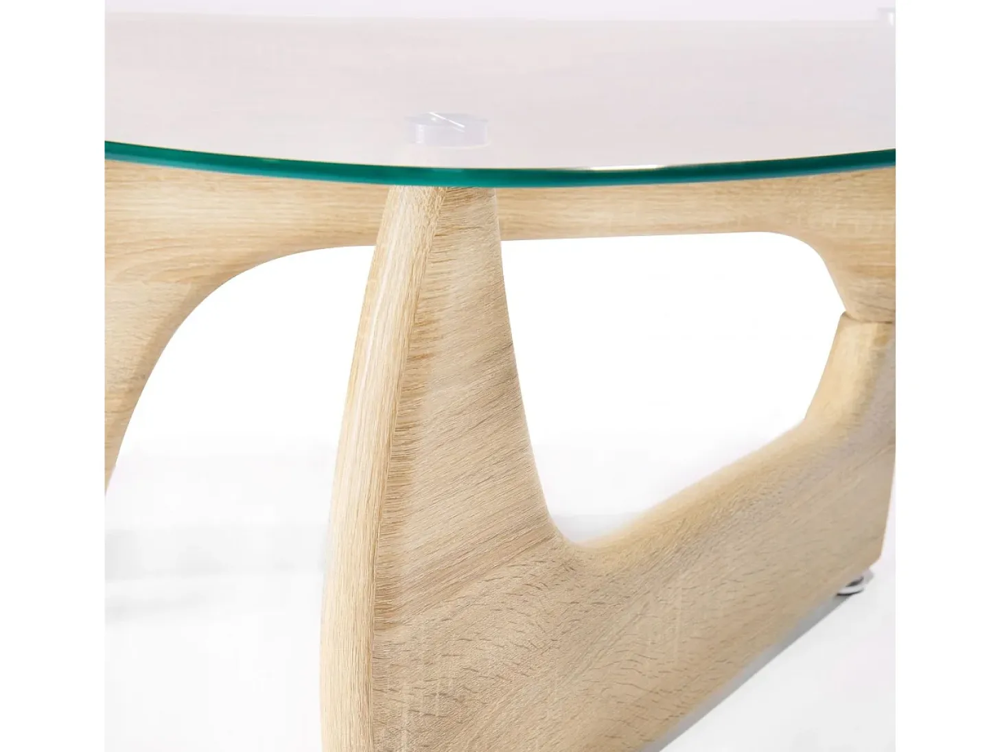 Mesa de centro Leyna forma irregular roble 40x110x70 cm Adec