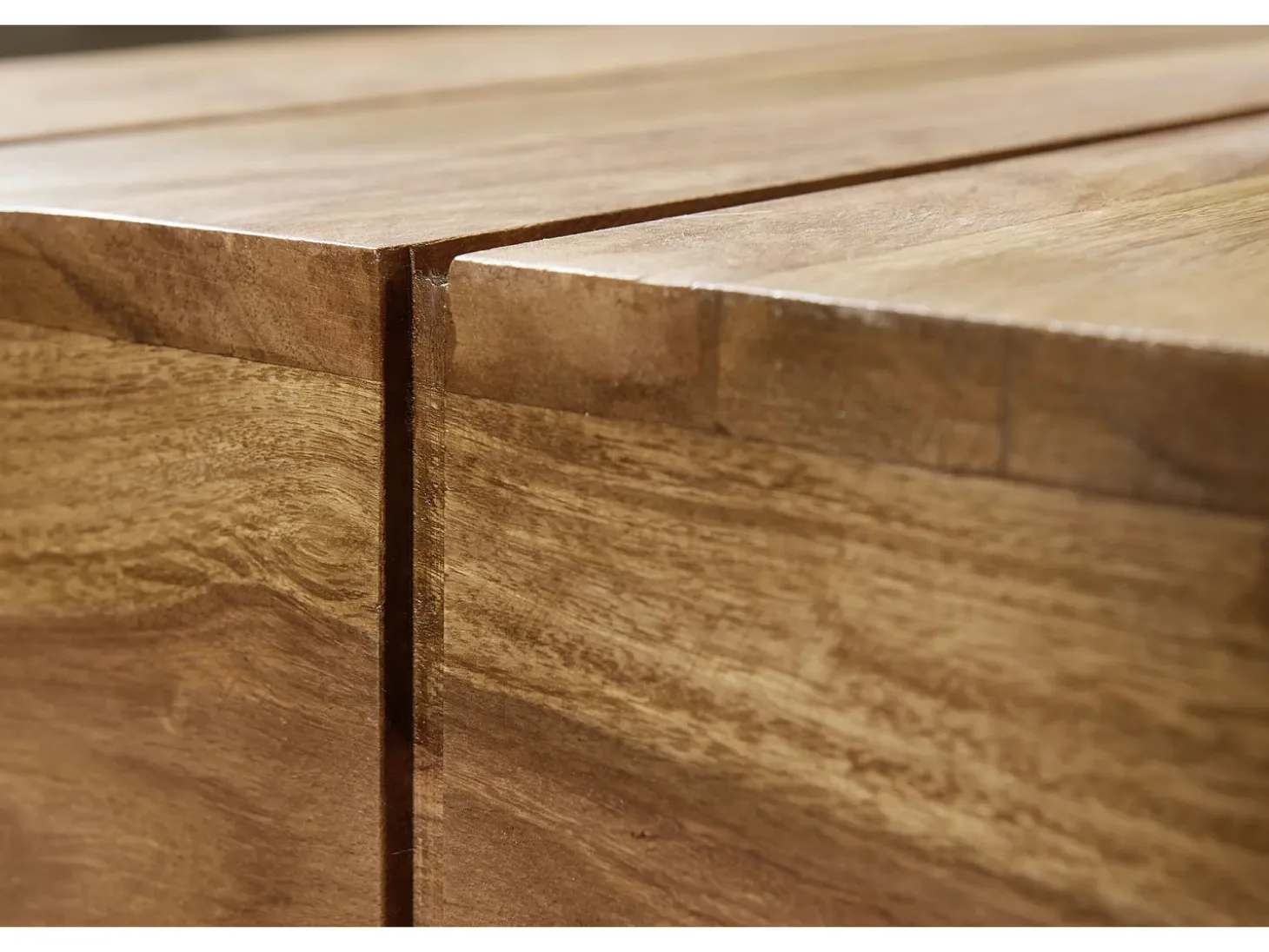 mesa de centro LUCCA madera maciza de acacia 120 cm de ancho mesa de salón de diseño mesa auxiliar de estilo rústico marrón oscuro