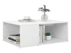 Mesa de centro madera contrachapada blanco 90x67x33 cm