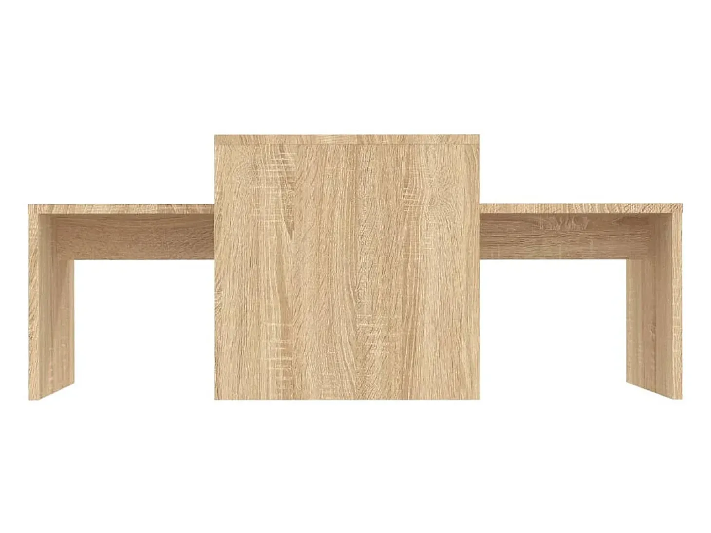 Mesa de centro madera contrachapada color roble 100x48x40 cm