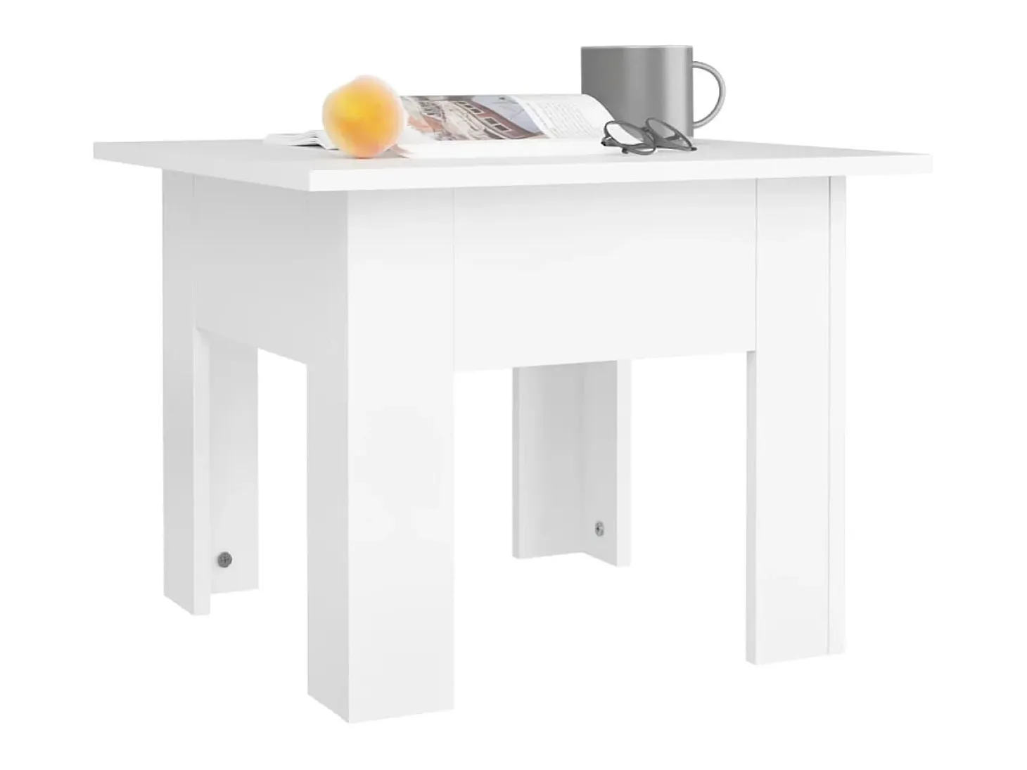 Mesa de centro madera contrachapada blanco 55x55x42 cm ES88212