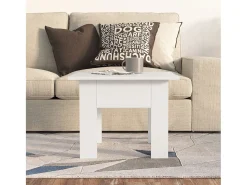 Mesa de centro madera contrachapada blanco 55x55x42 cm ES88212