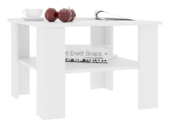 Mesa de centro madera contrachapada blanco 60x60x42 cm