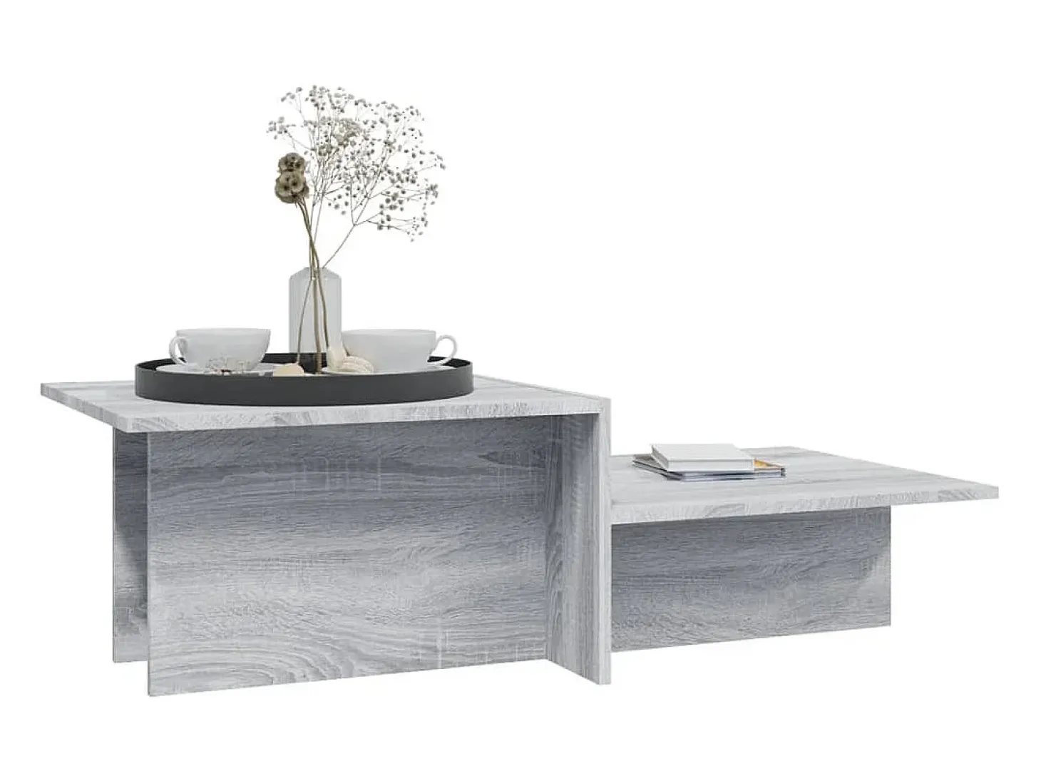 Mesa de centro madera contrachapada gris Sonoma 111,5x50x33 cm