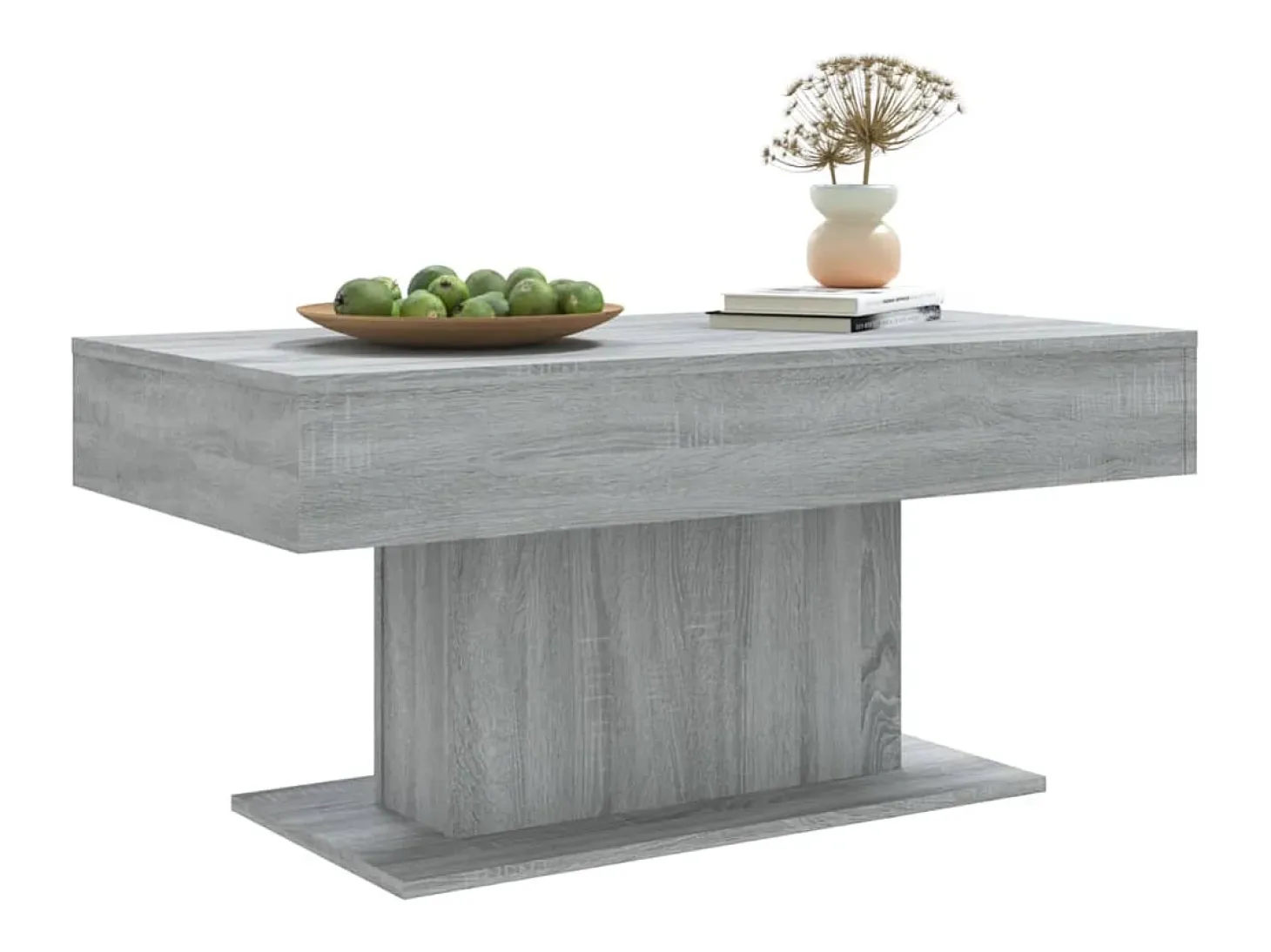 Mesa de centro madera contrachapada gris Sonoma 96x50x45 cm
