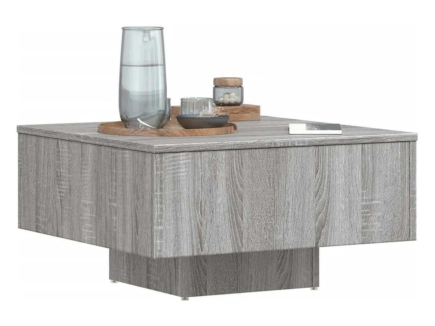 Mesa de centro madera contrachapada gris Sonoma 60x60x31,5 cm