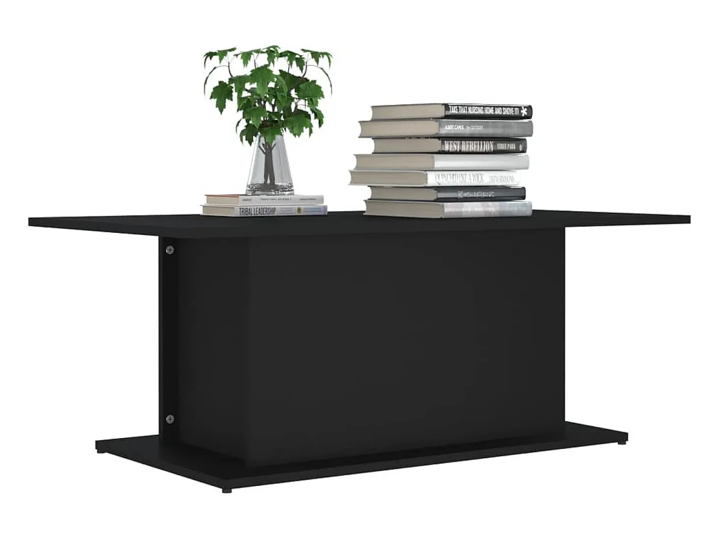 Mesa de centro madera contrachapada negro 102x55,5x40 cm