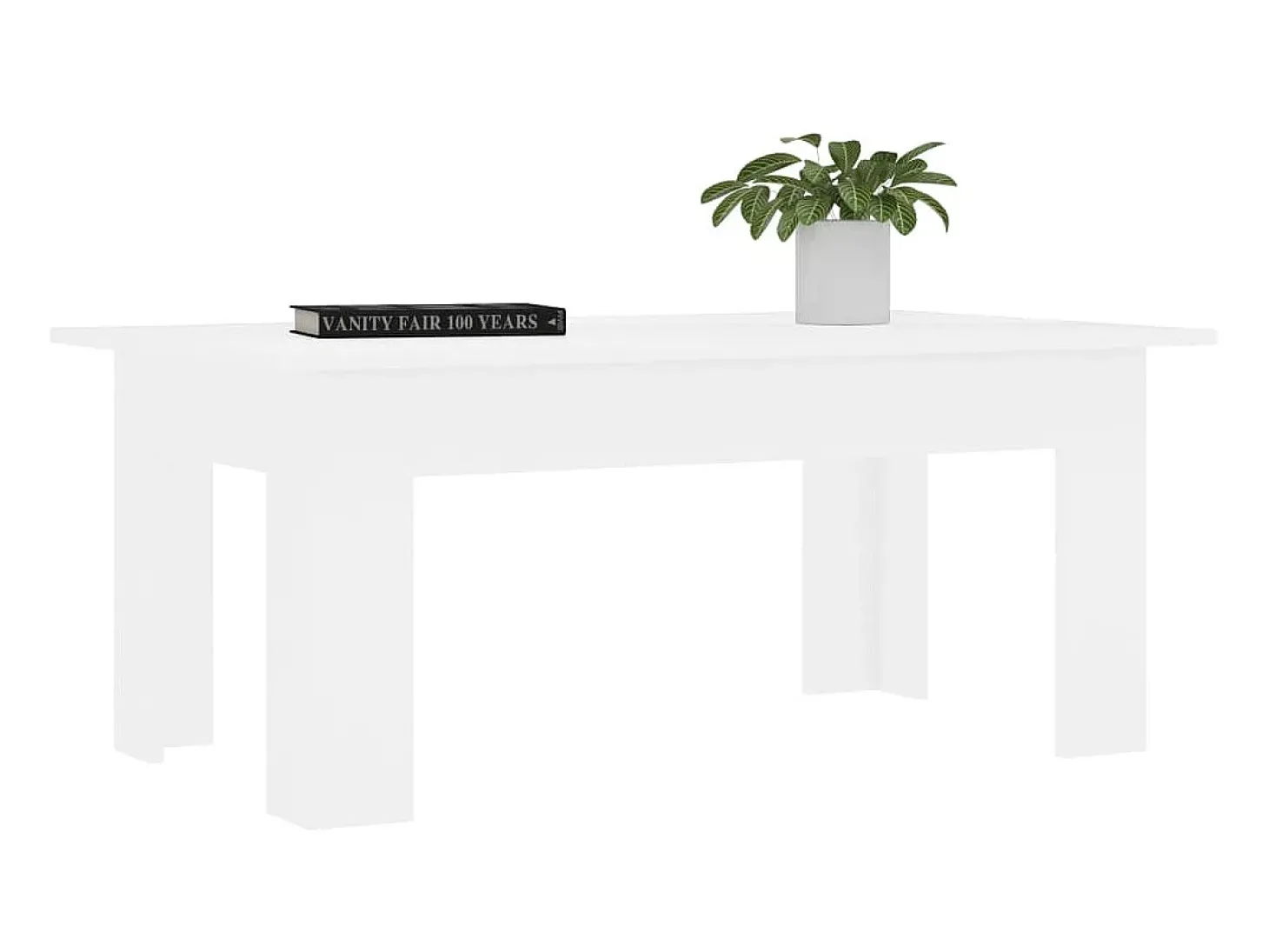 Mesa de centro madera contrachapada blanco 100x60x42 cm ES35898