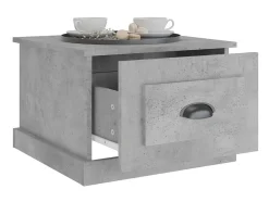 Mesa de centro madera contrachapada gris hormigón 50x50x35 cm ES94336