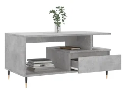 Mesa de centro madera contrachapada gris hormigón 90x49x45 cm