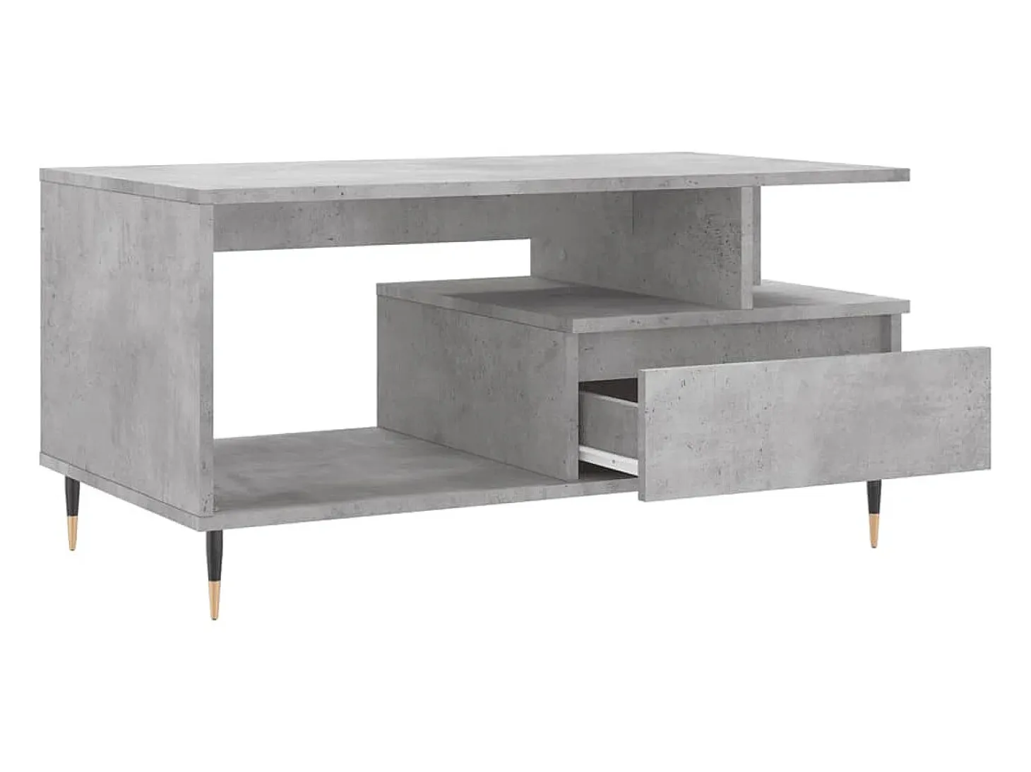 Mesa de centro madera contrachapada gris hormigón 90x49x45 cm
