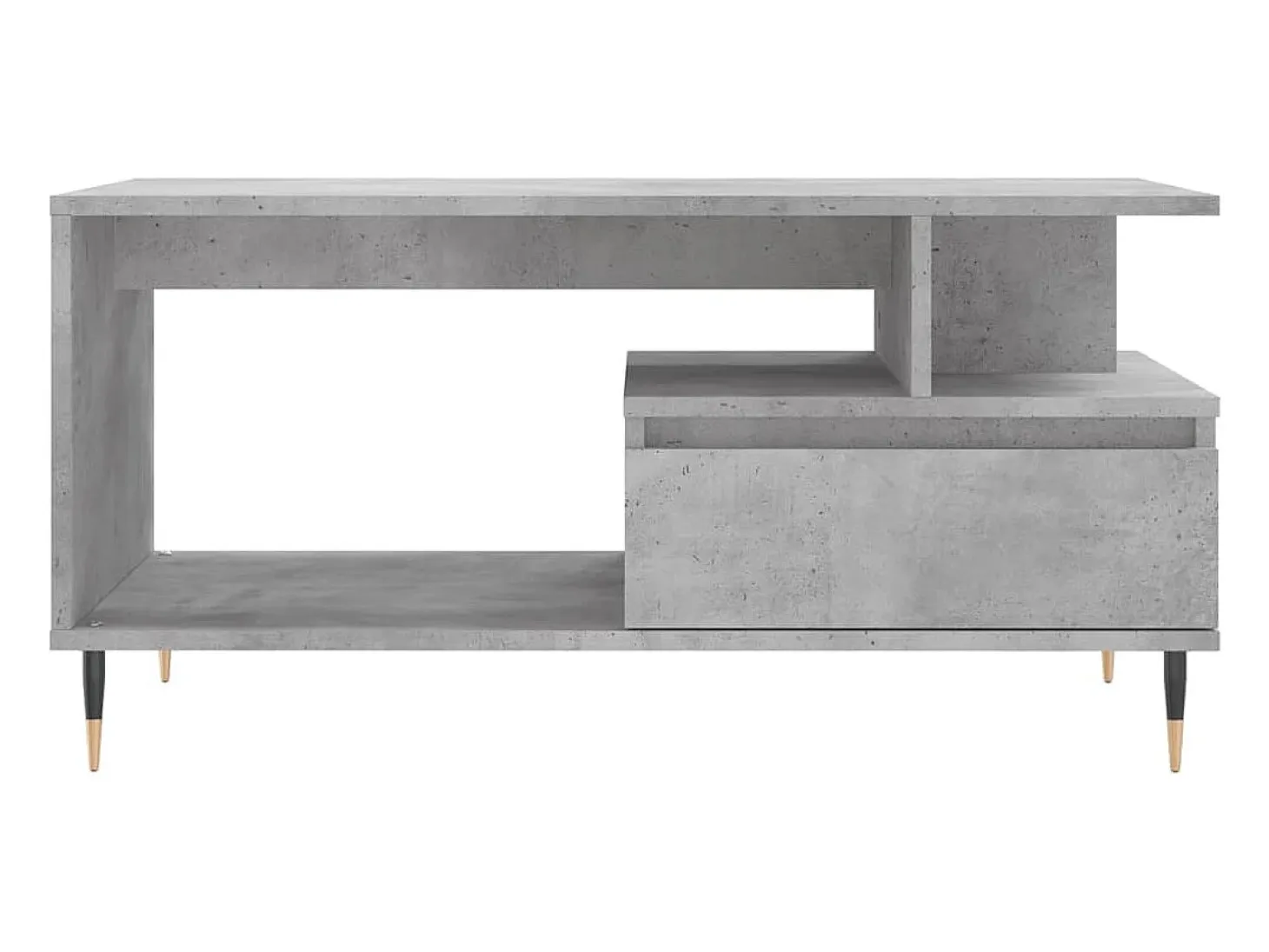 Mesa de centro madera contrachapada gris hormigón 90x49x45 cm