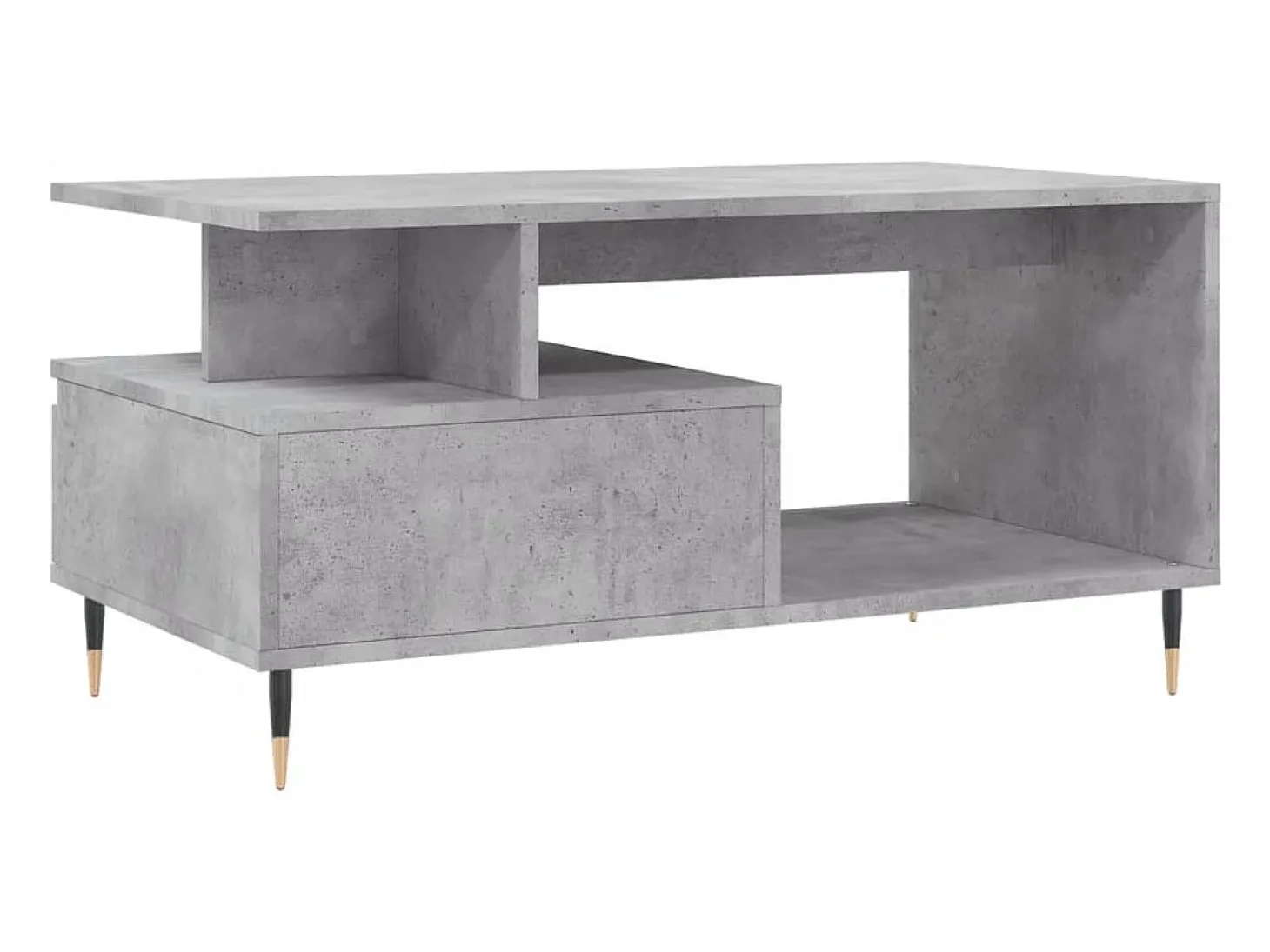 Mesa de centro madera contrachapada gris hormigón 90x49x45 cm