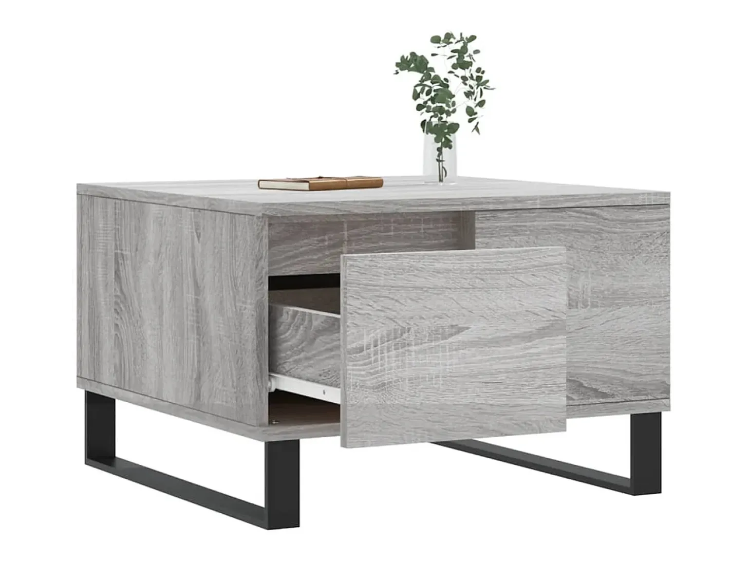 Mesa de centro madera contrachapada gris Sonoma 55x55x36,5 cm
