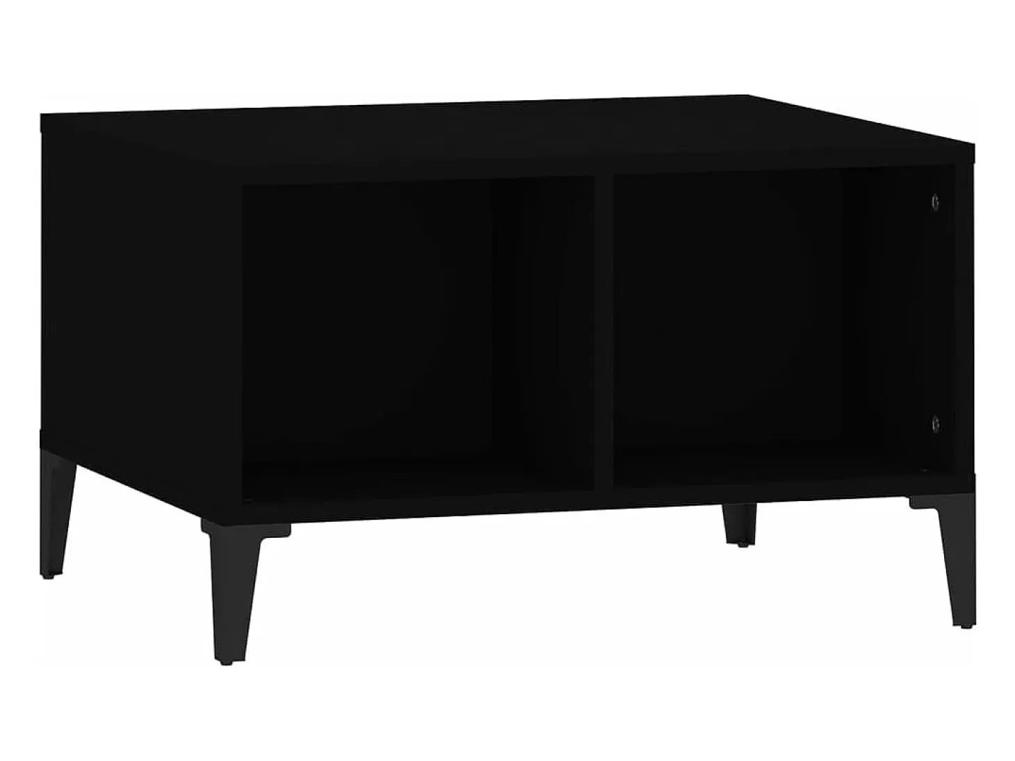 Mesa de centro madera contrachapada negro 60x50x36,5 cm
