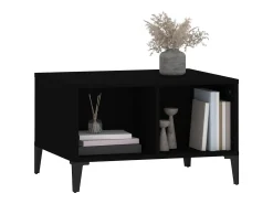 Mesa de centro madera contrachapada negro 60x50x36,5 cm