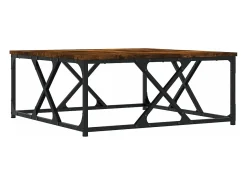 Mesa de centro madera contrachapada roble ahumado 70x70x30 cm