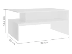 Mesa de centro madera contrachapada gris hormigón 40x40x30 cm