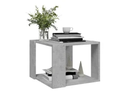 Mesa de centro madera contrachapada gris hormigón 40x40x30 cm