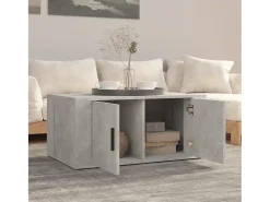 Mesa de centro madera contrachapada gris hormigón 80x50x36 cm ES45262