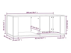Mesa de centro madera contrachapada roble ahumado 100x50x36 cm