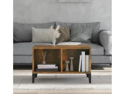 Mesa de centro madera contrachapada roble ahumado 60x50x36,5 cm