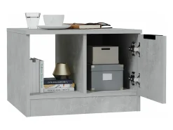 Mesa de centro madera contrachapada gris hormigón 50x50x36 cm