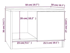 Mesa de centro madera contrachapada gris hormigón 50x50x36 cm