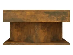 Mesa de centro madera contrachapada roble ahumado 57x57x30 cm