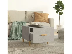 Mesa de centro madera contrachapada gris hormigón 50x50x40cm ES32226