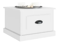 Mesa de centro madera contrachapada blanco 50x50x35 cm