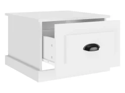 Mesa de centro madera contrachapada blanco 50x50x35 cm