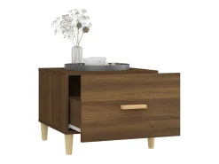 Mesa de centro madera contrachapada roble marrón 50x50x40 cm