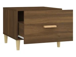 Mesa de centro madera contrachapada roble marrón 50x50x40 cm