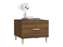 Mesa de centro madera contrachapada roble marrón 50x50x40 cm