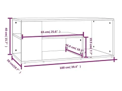 Mesa de centro madera contrachapada roble marrón 100x50x40 cm